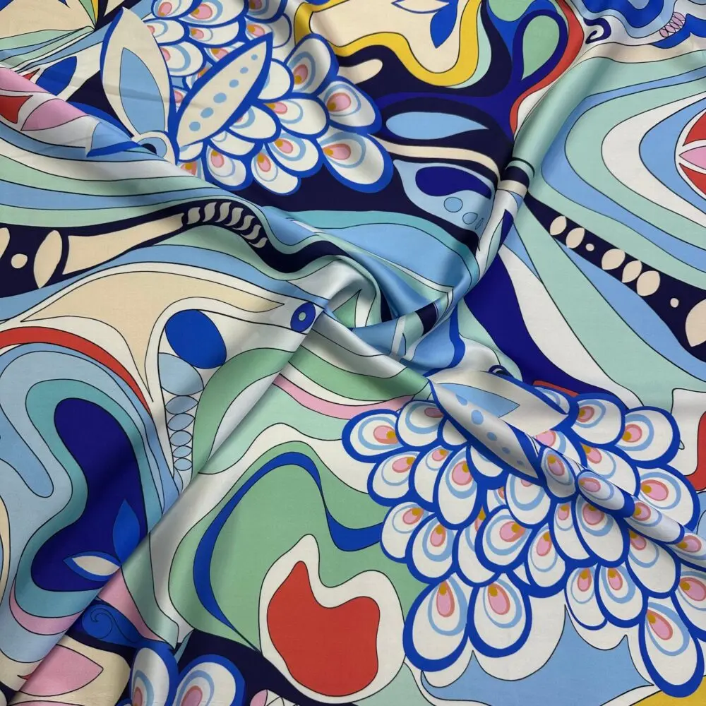 Retro Desen Özel Tasarım Saten Kumaş