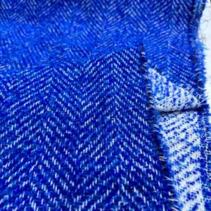 Saks Mavi Balıksırtı Buklet Kumaş