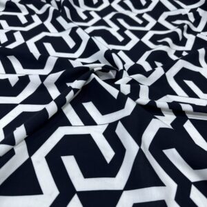 Siyah Geometrik Desen Tensel Kumaş