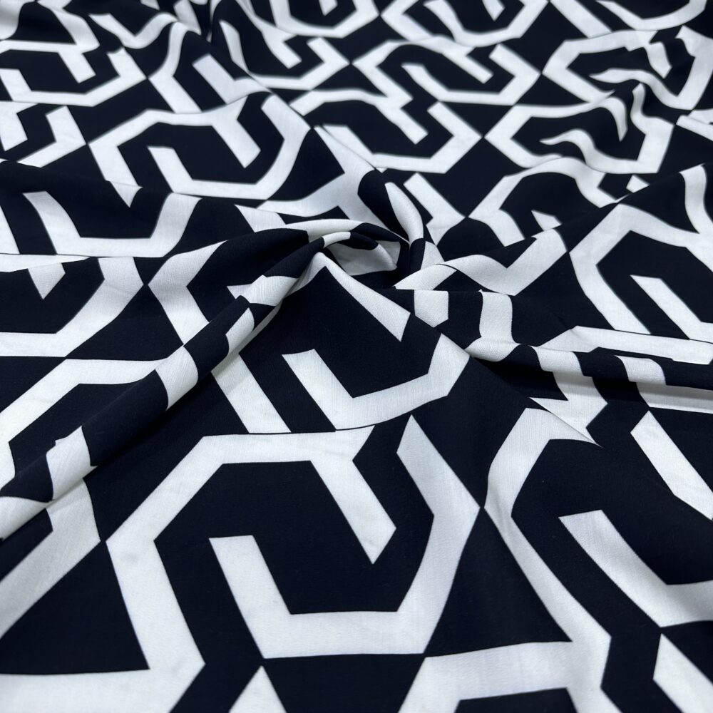 Siyah Geometrik Desen Tensel Kumaş Siyah Geometrik Desen Tensel Kumaş