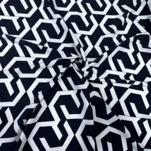 Siyah Geometrik Desen Tensel Kumaş