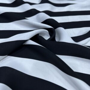 Siyah Çizgi Desen Tensel Kumaş