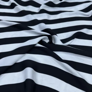 Siyah Çizgi Desen Tensel Kumaş