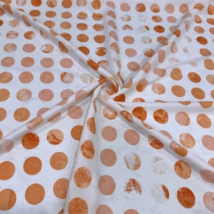 Turuncu Puantiye Desen Pamuk Poplin Kumaş Turuncu Puantiye Desen Pamuk Poplin Kumaş