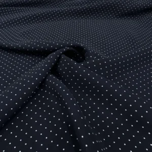 Siyah Puantiye Desen Tensel Kumaş