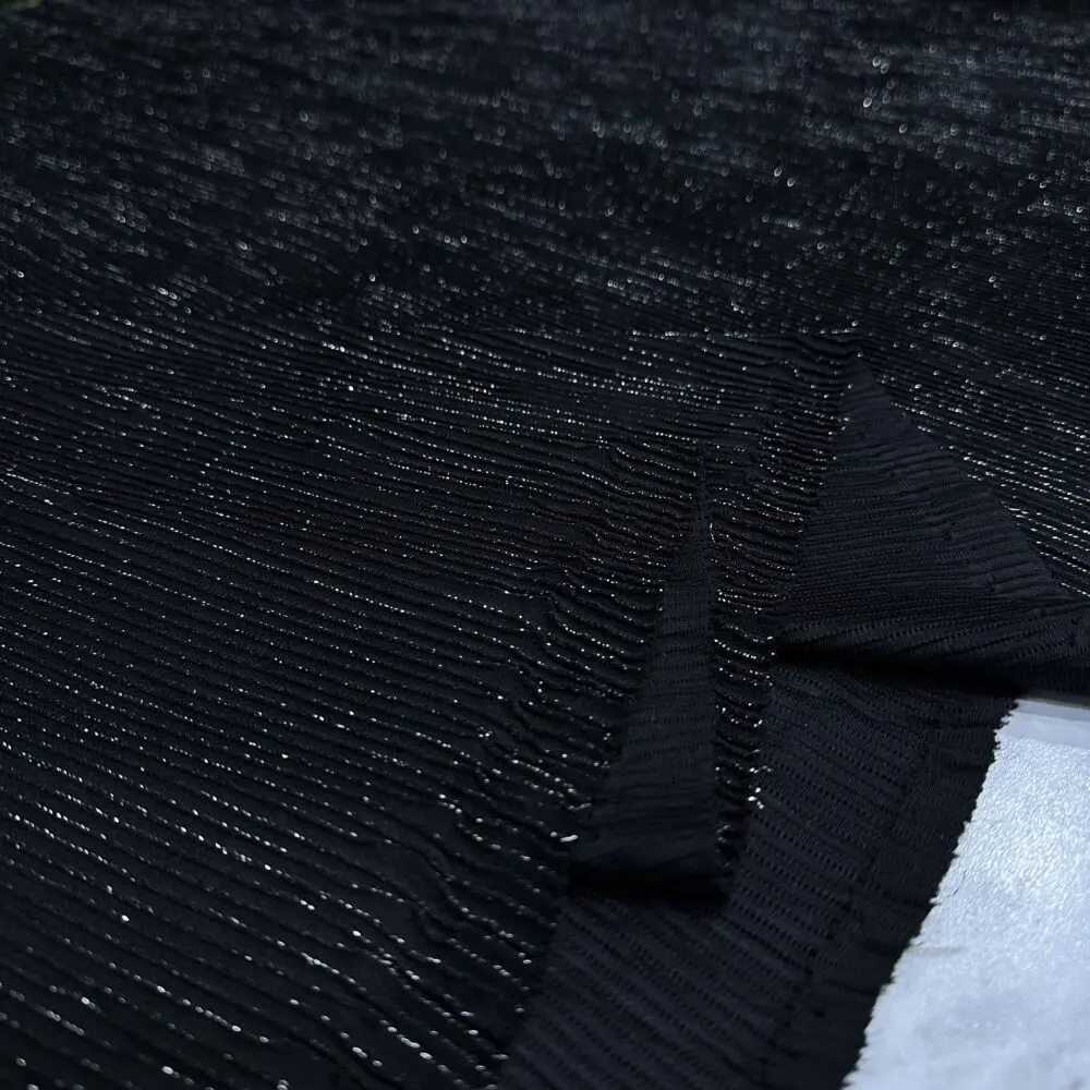 Siyah Simli Pilise Kumaş