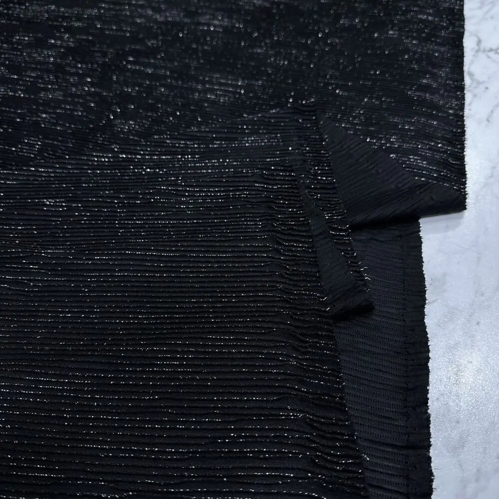 Siyah Simli Pilise Kumaş