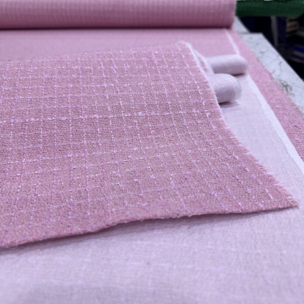 Pembe Telalı Şanel Kumaş Pembe Telalı Şanel Kumaş