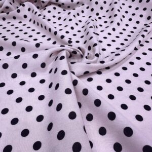 Pembe Puantiye Desenli Pamuk Viskon Kumaş