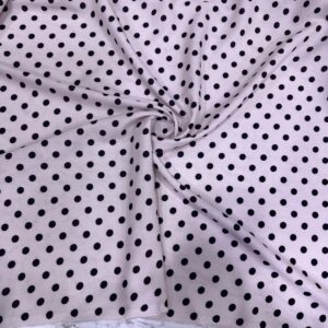 Pembe Puantiye Desenli Pamuk Viskon Kumaş