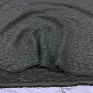 Haki Desenli İpek Cupra Kumaş