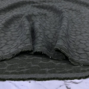 Haki Desenli İpek Cupra Kumaş