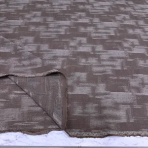 Kahve Desenli İpek Cupra Kumaş