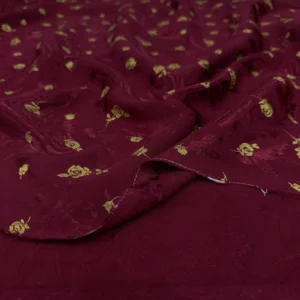 Bordo Çiçek Desenli Jakar Kumaş Bordo Çiçek Desenli Jakar Kumaş