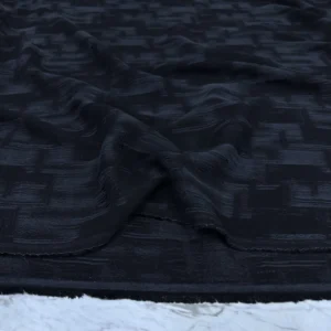 Siyah Desenli İpek Cupra Kumaş