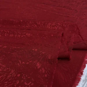 Kırmızı Desenli Jakar Kumaş