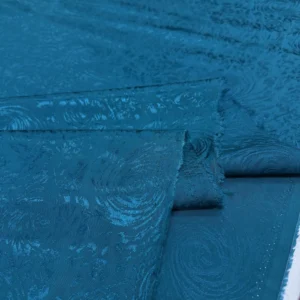 Turkuaz Desenli Jakar Kumaş