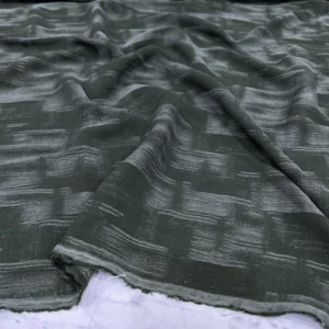 Haki Desenli İpek Cupra Kumaş