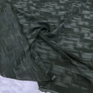 Haki Desenli İpek Cupra Kumaş