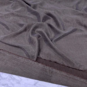 Kahve Desenli İpek Cupra Kumaş