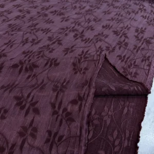 Bordo Desenli İpek Cupra Kumaş