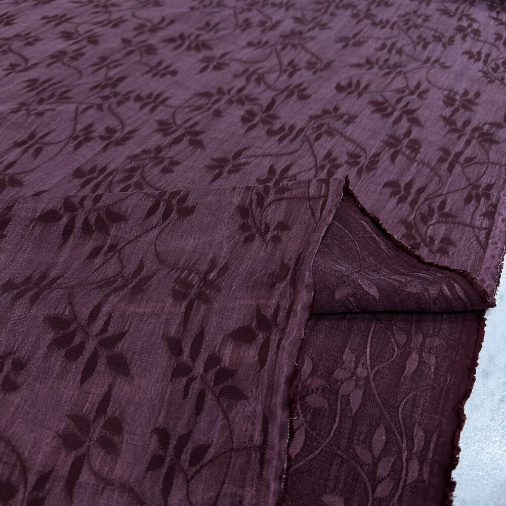 Bordo Desenli İpek Cupra Kumaş