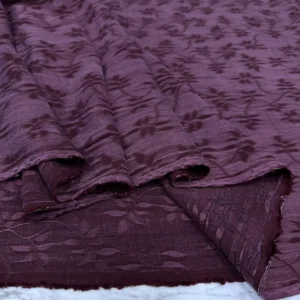 Bordo Desenli İpek Cupra Kumaş